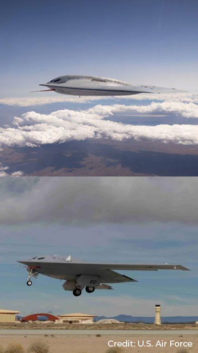 Edwards Air Force Base, Northrop Grumman Corporation in their groundbreaking efforts with the B-21 bomber